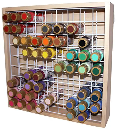 Wooden Craft Paint Storage Rack - Holds 81 Standard Size 2oz. Bottles of Paint.