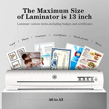 Load image into Gallery viewer, Thermal Laminator Machine for A3/A4/A6, Laminating Machine with Two Roller System, New Upgrade,Faster Warm-up, Quicker Laminating, for Home and Office Use, with 30 Pouches (A3 laminator)
