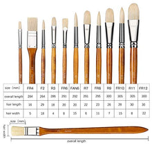 Load image into Gallery viewer, Fuumuui 11pcs Professional Paint Brush Set, 100% Natural Chungking Hog Bristle Artist Brushes for Acrylic and Oils Painting with a Free Carrying Box
