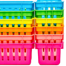 Load image into Gallery viewer, 12-Pack Classroom Pen and Pencil Organizer, Small Basket Trays, Assorted Colors, 10 x 3 x 2.5 Inches
