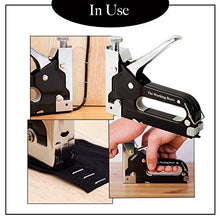 Load image into Gallery viewer, STAPLE GUN FOR UPHOLSTERY WITH STAPLE - 2400 STAPLES - STAPLE GUN FOR WOOD, UPHOLSTERY, FURNITURE, CABLES, CRAFTS AND CARPET - STAPLE GUN HEAVY DUTY - U-TYPE, T-TYPE, D-TYPE SHAPED STAPLES
