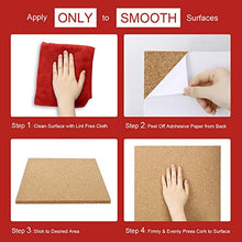 Load image into Gallery viewer, ODOME Cork Board Tiles 12”X 12” – 1/2” Thick Cork Board – Bulletin Board – Pin Board Decoration for Pictures,Ultra Strength Adhesive Backing – 6 Pieces Cork Boards for Walls – 1 Box Push Pins
