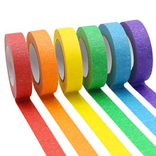 Load image into Gallery viewer, 6 Colored Masking Tape 16 Yard Per Roll, Rainbow Colors Painting Tape, Painters Tape, Craft Tape, Labeling Tape, Paper Tape for Bullet Journals, Party Decorations, DIY Craft, 0.6 Inch Wide
