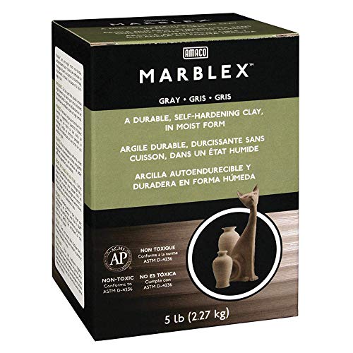 AMACO Marblex Self-Hardening Clay, 5-Pound, Grey