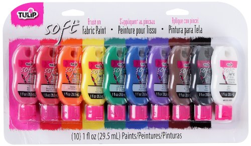 Tulip Soft Fabric Paint Kits - 10pk Rainbow-Tulip 5 Color Fabric Paint (10 Pack)