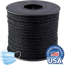 Load image into Gallery viewer, Atwood Rope MFG 3/16 inch 23 Yards / 70 feet Black Round Sewing Elastic | Elastic Cord for Sewing | Braided Elastic | Elastic for Masks | Tela para Mascarillas (3/16)
