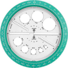 Load image into Gallery viewer, Helix Angle and Circle Maker with Integrated Circle Templates, 360 Degree, 6 Inch / 15cm, Assorted Colors (36002)
