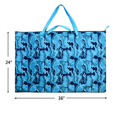 Load image into Gallery viewer, Large Size Art Portfolio Tote with Nylon Shoulder, 24&quot;X 36&quot; Student Art Work Portfolio Case, Drawing Painting Sketch Bag for Student Art Work Portfolio and Artist (2 Pack Camouflage Blue)
