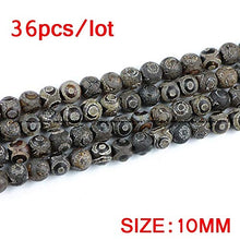 Load image into Gallery viewer, China Tibetan Dzi Eyes Beads Natural Brown Agate Stone Religion Round Loose Bead 8/10/12MM Beads for Jewelry Making Bracelet DIY(Multi-Color,8)
