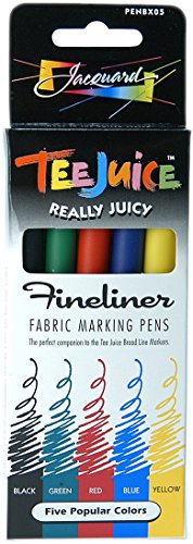 Jacquard Tee Juice Fabric Marker Fine Liner 5 Pack Box Set