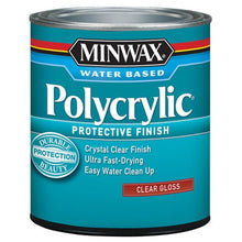 Load image into Gallery viewer, Minwax 255554444 Minwaxc Polycrylic Water Based Protective Finishes, 1/2 Pint, Gloss
