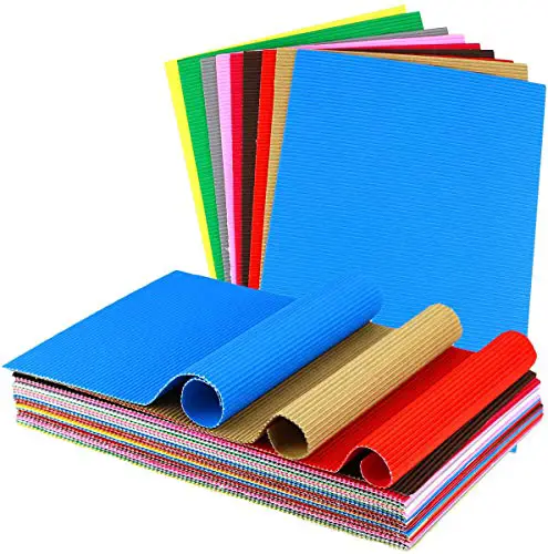 UPlama 40PCS Corrugated Sheets,Construction Paper,Colored Corruggated Cardboard for Craft,DIY Projects and Flower Making kit, 8