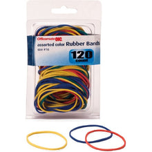 Load image into Gallery viewer, Officemate OIC Size 16 Rubber Bands, Assorted Colors, 120 per Pack (82020)
