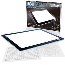Load image into Gallery viewer, U.S. Art Supply Lightmaster 24.3&quot; Diagonal Professional (A3) 12&quot;x17&quot; LED Lightbox Board 12-Volt Super-Bright Ultra-Thin 3/8&quot; Profile Light Box Pad Dimmable - Measuring Overlay Grid &amp; Circle Template
