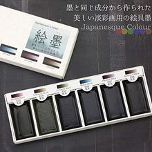 Load image into Gallery viewer, Boku-Undo E-Sumi Watercolor Paint 6 Colors Set from Japan
