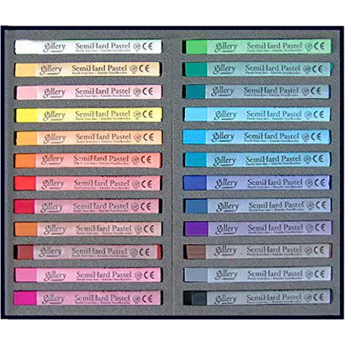 Mungyo Gallery Semi-Hard Pastels Cardboard Box Set of 24 - Assorted Colors