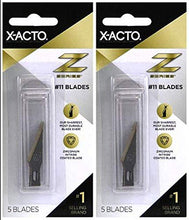 Load image into Gallery viewer, 2-Pack - X-ACTO Z Series Light-Weight Replacement Blade, No 11, 4-7/8 in L, Stainless Steel Blade, Gold Hue, 5 Blades per Pack

