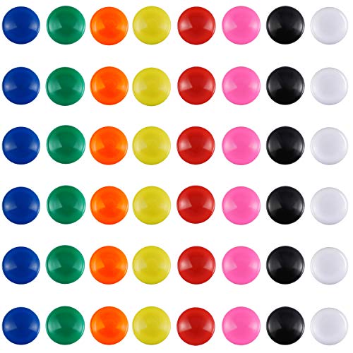 Patelai 48 Pieces Mini Fridge Magnets Round Magnetic Button Whiteboard Magnets Office Magnets, 8 Colors