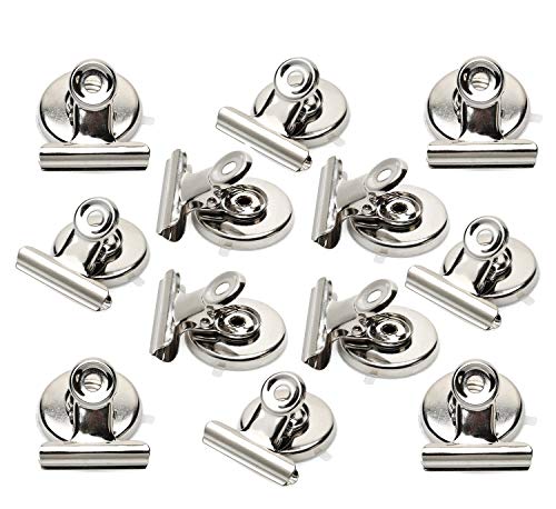 Ninth Five Magnetic Clips - Heavy Duty Refrigerator Magnet Clips - 31mm Wide Scratch Safe - Clip Magnets Best for House Office School Use, Hanging Home Decoration, Photo Displays(12Pack)