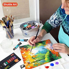 Load image into Gallery viewer, Acrylic Paint Set, Shuttle Art 15 x 12ml Tubes Artist Quality Non Toxic Rich Pigments Colors Perfect for Kids Adults Beginners Artists Painting on Canvas Wood Clay Fabric Ceramic Crafts
