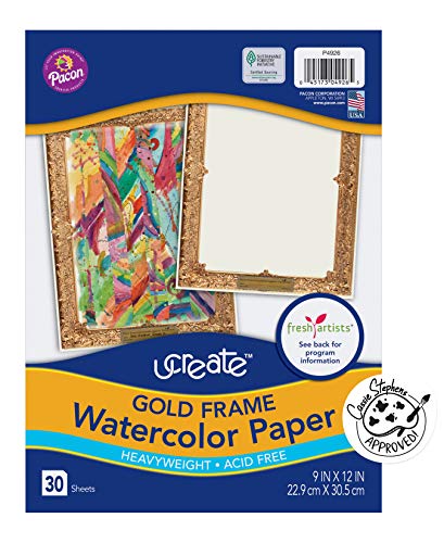 Pacon Art1st Gold Frame Watercolor Paper, 9