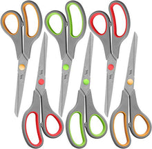 Load image into Gallery viewer, WA Portman Bulk Scissor Pack of 6 - Heavy Duty Craft Scissors Set for General Use Office Kitchen Fabric Paper and More - Bulk Office Supplies - 8.5 Inch Stainless Steel Right and Left Hand Scissors
