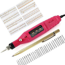 Load image into Gallery viewer, Afantti Electric Micro Engraver Pen Mini DIY Engraving Tool Kit for Metal Glass Ceramic Plastic Jewelry with Scriber Etcher 30 Bits and 8 Stencils
