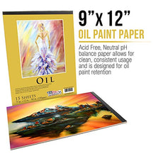 Load image into Gallery viewer, U.S. Art Supply 9&quot; x 12&quot; Premium Heavy-Weight Oil Painting Paper Pad, 90 Pound (190gsm), Pad of 15-Sheets (Pack of 2 Pads)
