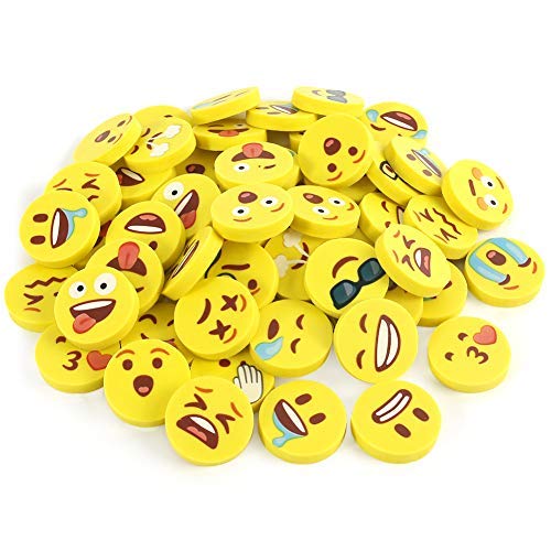 LovesTown Mini Erasers, 60 Pcs Novelty Erasers Mini Pencil Erasers Yellow Fun Erasers for Students Classroom Rewards Gift Bag Filler