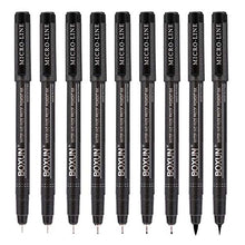 Load image into Gallery viewer, Professional Black Fineliner Pens, Ink Drawing Pens - Set of 9 Waterproof Micro-line Pen for Manga, Outline, Illustration, Drafting, Sketching, Hand Lettering
