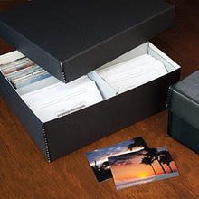 Load image into Gallery viewer, Lineco Black Archival Photo Storage Box with Removable Lid 15.5&quot; x 12&quot; x 5&quot; Without Envelopes. Holds up to 1700 of 4x6. Lignin-Free Photo Organizer. Store &amp; Protect Prints, Docs, Reports.
