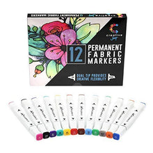 Load image into Gallery viewer, Fabric Markers with Permanent Brilliant Colors in Dual-Tipped Markers for Creating Washable Art and Lettering, Fabric Paints by Creative Joy
