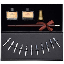 Load image into Gallery viewer, AIVN Calligraphy Set with Calligraphy Pen, 2 Color Inks, 12 Nibs and Pen Holder
