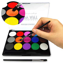 Load image into Gallery viewer, Face Paint Kit for Kids, Professional Quality Face &amp; Body Paint, Hypoallergenic Safe &amp; Non-Toxic, Easy to Painting and Washing, Ideal for Halloween Party Face Painting, 15 Colors with Two Brush
