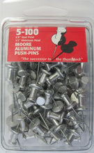 Load image into Gallery viewer, Moore Push-Pin 5-100 Aluminum Push Pins, 100 per Box
