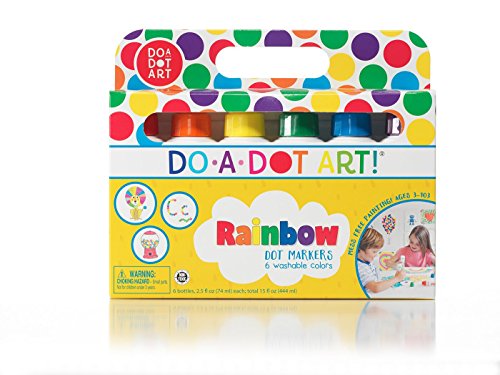 Do A Dot Art! Markers 6-Pack Rainbow Washable Paint Markers, The Original Dot Marker