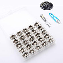 Load image into Gallery viewer, Lyplus Bobbins, 25 Pcs Sewing Machine Bobbins, Embroidery Metal Bobbins with Case Fit for Brother, Singer, Janome and More, Sewing Machine Replacement Accessories
