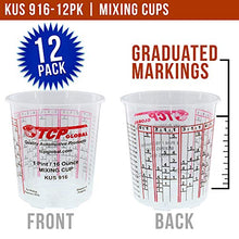 Load image into Gallery viewer, Custom Shop Pack of 12 Each - 16 Ounce Paint Mixing Cups = 1 Pint Cups Have calibrated Mixing ratios on Side of Cup Pack of 12 Paint and Epoxy Mixing Cups
