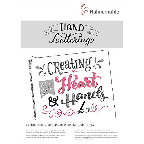 Hahnemuhle Hand Lettering Block A4 (11.7x8.3 inches) 170gsm 25 Sheets