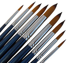 Load image into Gallery viewer, Artist Round Paint Brushes - Professional Quality Golden Nylon, Long Handle, Round Paint Brush Set - Ideal for Watercolor Painting and Equally Useful for Acrylic Painting, Gouache and Oil Painting.
