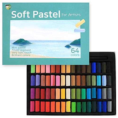 (64 Colors) HASHI Non Toxic Soft Pastels Set for Professional - Square Chalk pastel Assorted Colors