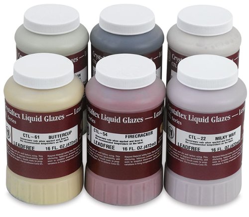 AMACO Crystaltex Glaze Classroom Pack 2, Assorted Colors, Set of 12 Pints