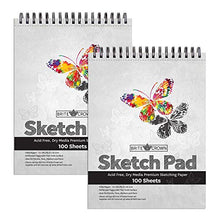 Load image into Gallery viewer, Brite Crown Sketch Pad 2-Pack – 9x12 Sketch Book 200 Sheets (100 Sheets Per Pad) Perforated Sketchbook Art Paper for Pencil, Pen, Markers Charcoal &amp; Dry Media (64lb/95gsm) Acid-Free Drawing Paper
