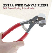 Load image into Gallery viewer, US Art Supply Professional Extra Wide Canvas Pliers 4-3/4 inch with Padded Spring Return Handle
