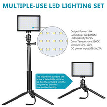 Load image into Gallery viewer, Neewer 2-Pack Dimmable 5600K USB LED Video Light with Adjustable Tripod Stand and Color Filters for Tabletop/Low-Angle Shooting, Zoom/Video Conference Lighting/Game Streaming/YouTube Video Photography
