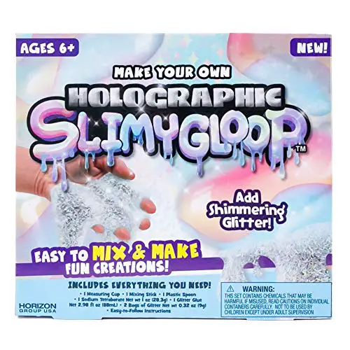 SLIMYGLOOP Make Your Own Holographic DIY Slime Kit by Horizon Group USA, Mix & Create Super Stretchy, Squishy, Gooey, Putty, Sparkly Slime- Glitter, Multicolor