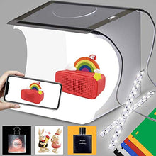 Load image into Gallery viewer, DUCLUS Mini Photo Studio Light Box,Photo Shooting Tent kit,Portable Folding Photography Light Tent kit with 40pcs LED Light + 6 Kinds Color Backgrounds for Small Size Products
