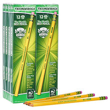 Load image into Gallery viewer, TICONDEROGA Pencils, Wood-Cased, Unsharpened, Graphite #2 HB Soft, Yellow, 96-Pack (13872)
