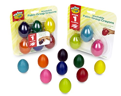 Crayola My First Washable Palm Grasp Crayons, 9ct, Toddler Toys, Gift