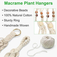 Load image into Gallery viewer, GROWNEER 5 Packs Macrame Plant Hangers with 5 Hooks, Different Tiers, Handmade Cotton Rope Hanging Planters Set Flower Pots Holder Stand, for Indoor Outdoor Boho Home Decor

